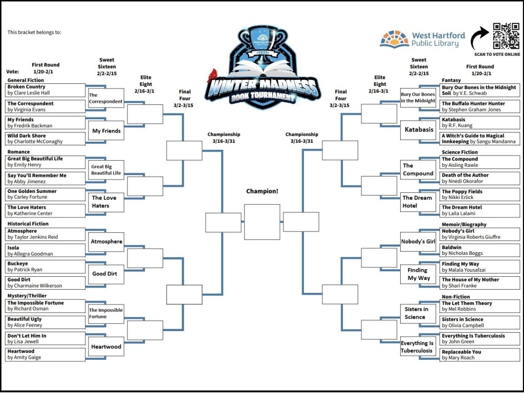 Sweet Sixteen Winter Madness Book Tournament